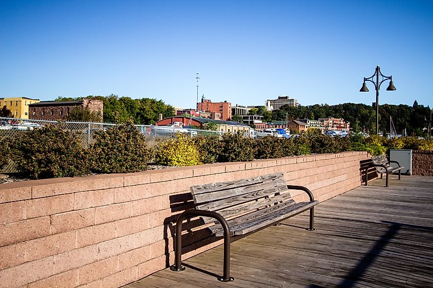 Beautiful downtown area of Marquette, Michigan