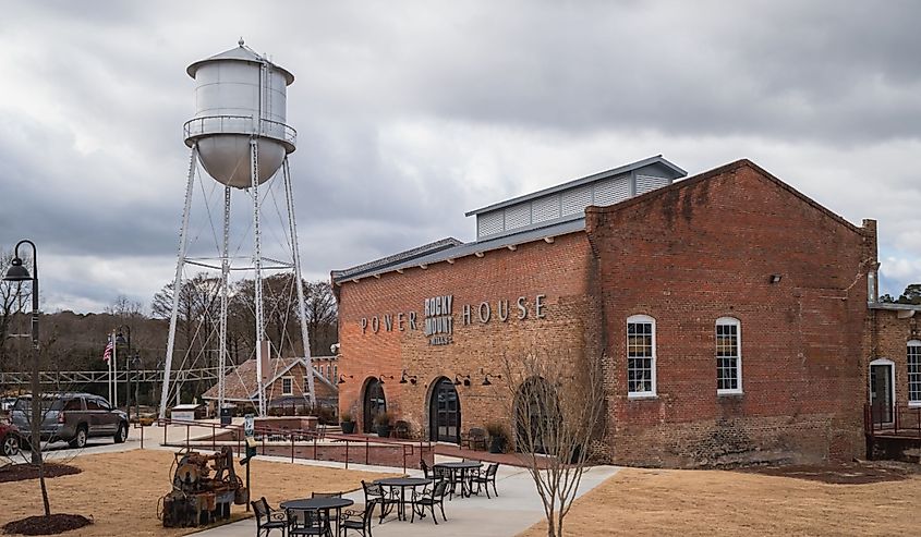 Rocky Mount Mills, a tourist location with restaurants and breweries