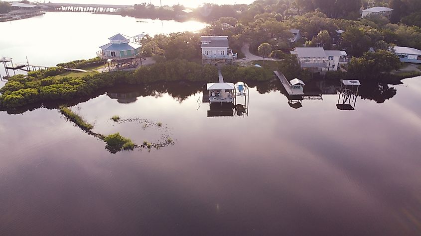 Aerial photos from Edisto beach South Carolina