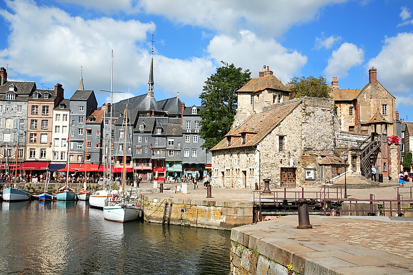 Boats at harbor in Honfleur, France.