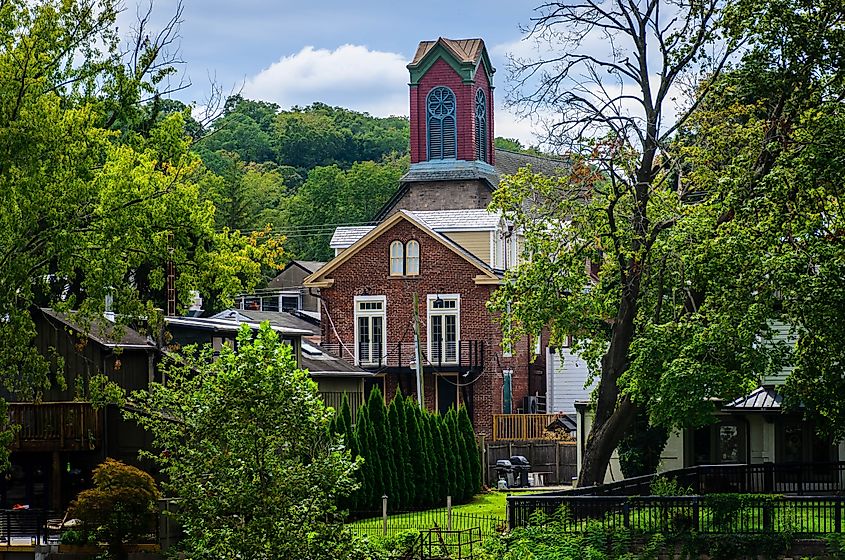 A historic building in the town of New Hope, Pennsylvania.