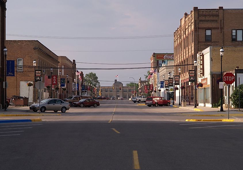 Downtown Devils Lake, North Dakota. 