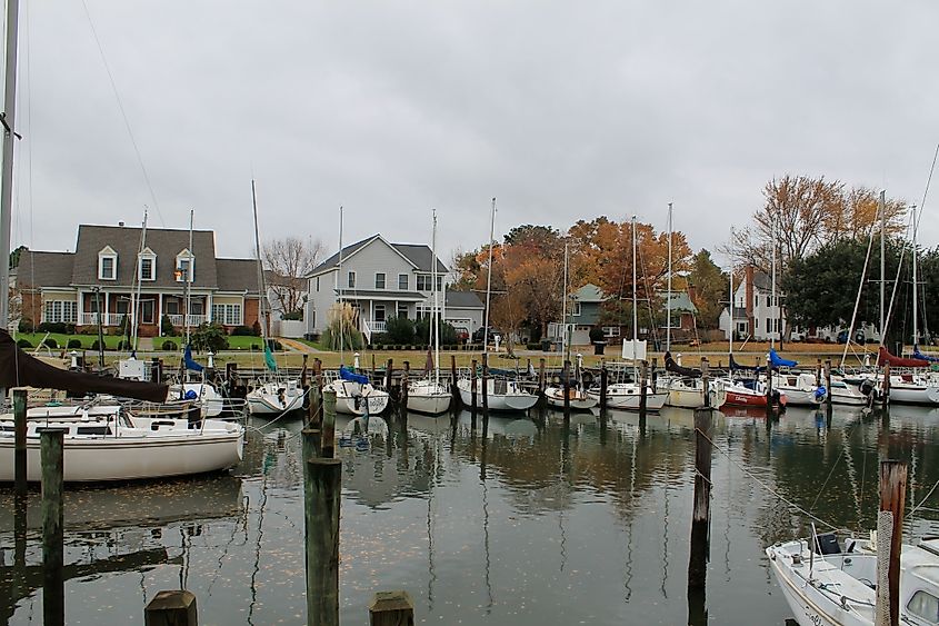 The harbor along Chesapeake Avenue in Hampton, Virginia.