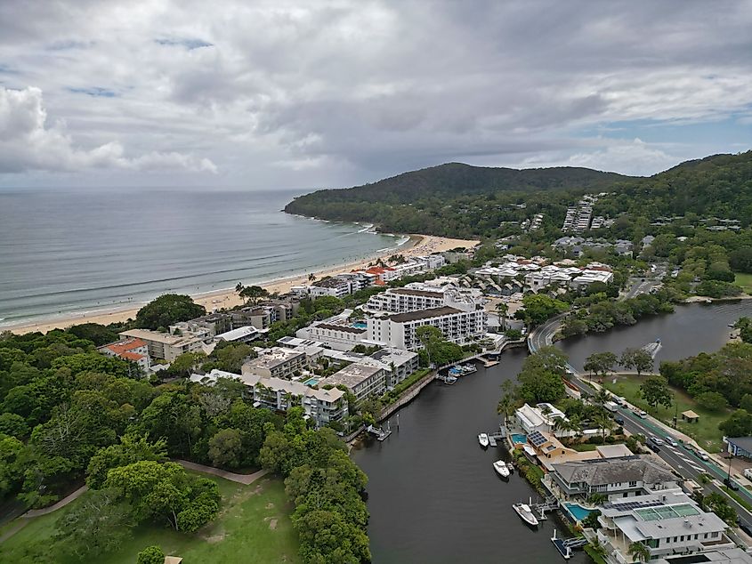 Aerial view of Noosa Heads in Queensland.