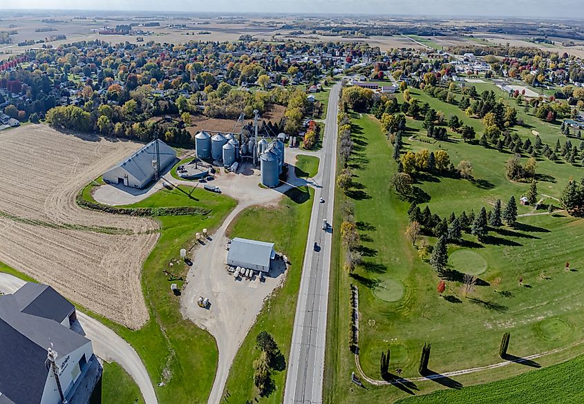 Aerial view of Harmony, Minnesota