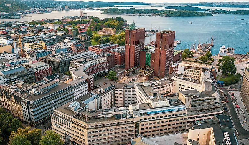 Drone view of Oslo, Norway