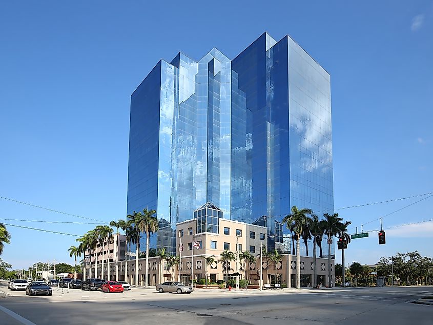 Broward County Public Schools headquarters, the Kathleen C. Wright School Board Building, in Fort Lauderdale, Florida. Image Credit Jillian Cain Photography via Shutterstock.