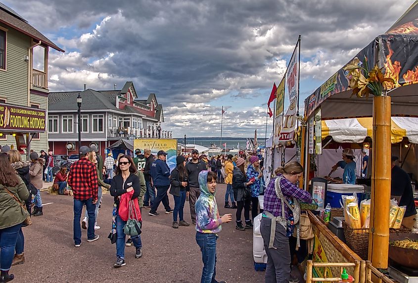 People enjoy the Annual Applefest in Bayfield, Wisconsin.