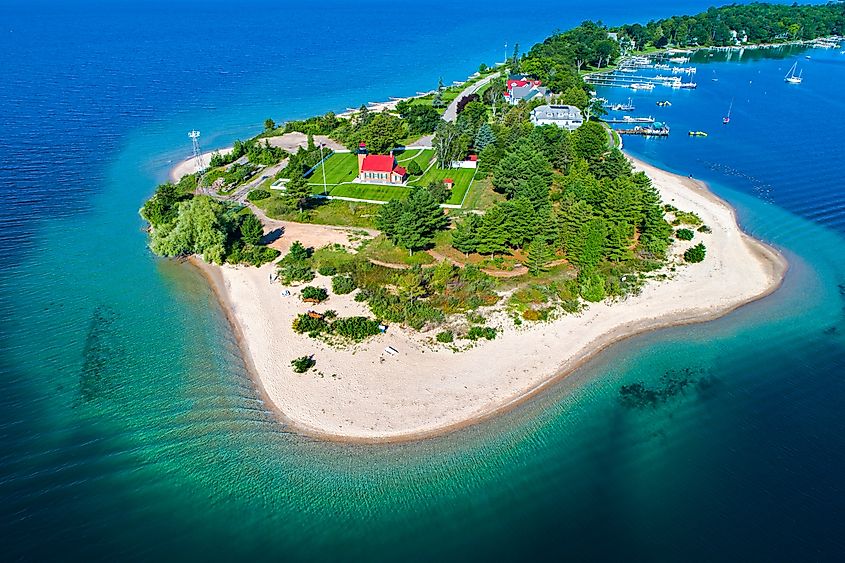 Little Traverse Bay Lighthouse in Harbor Springs Michigan