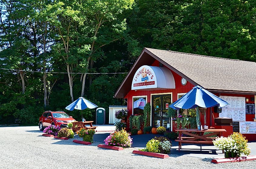 A boutique ice cream store in Naples, New York. 