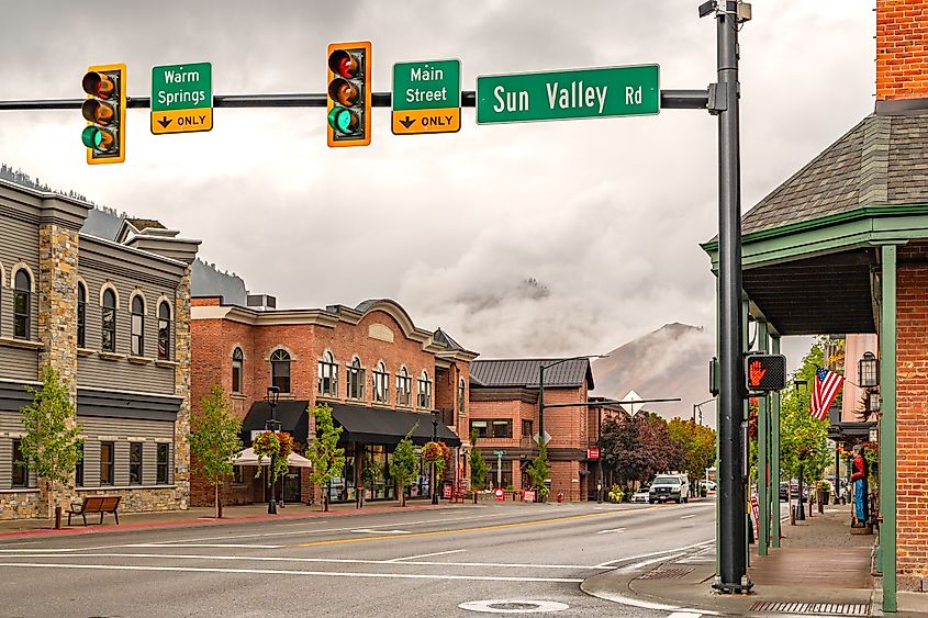 The pretty downtown area of Ketchum, Idaho