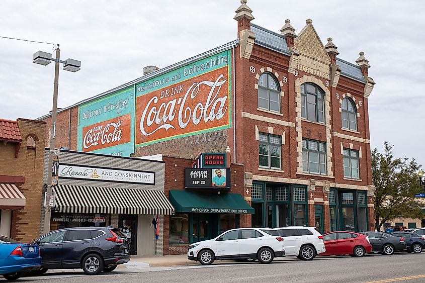 The historic McPherson Opera House in the town of McPherson, Kansas.