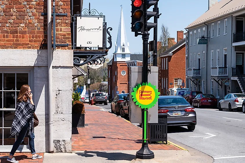 Main Street in Lexington, Virginia.