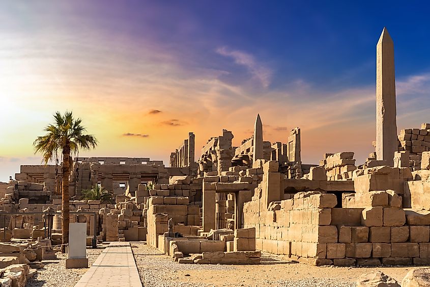 Karnak Temple in Luxor, Egypt, on a sunny day