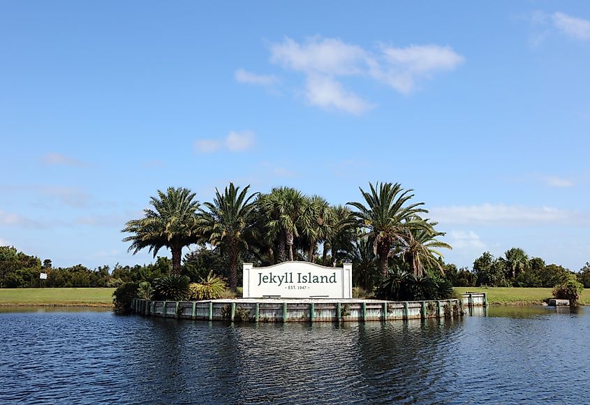 An entrance to Jekyll Island in southeast Georgia.