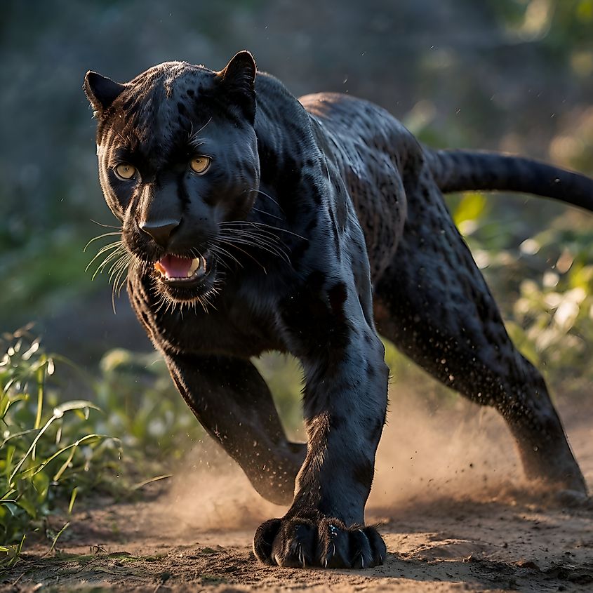 Black Panther hunting in Africa