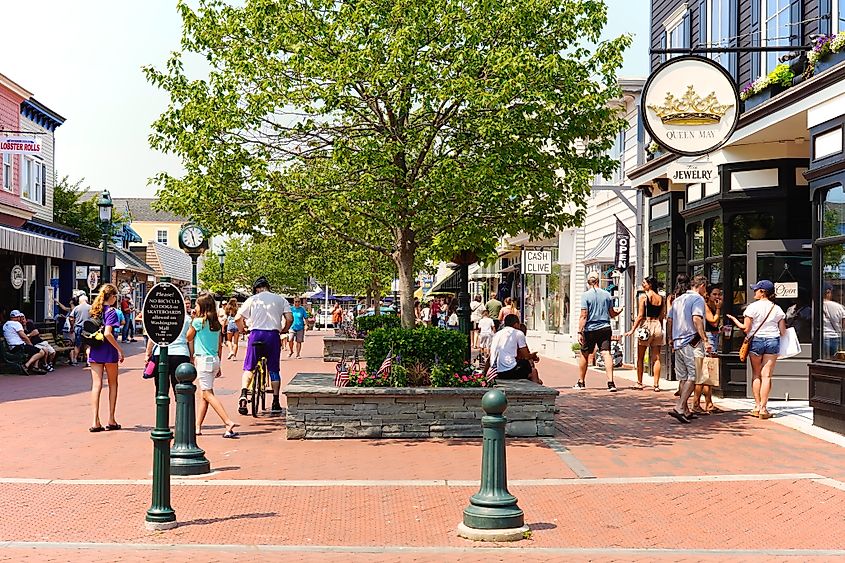 The New Jersey shore resort community of Cape May is home to the colorful Washington Street Mall. Editorial credit: George Wirt / Shutterstock