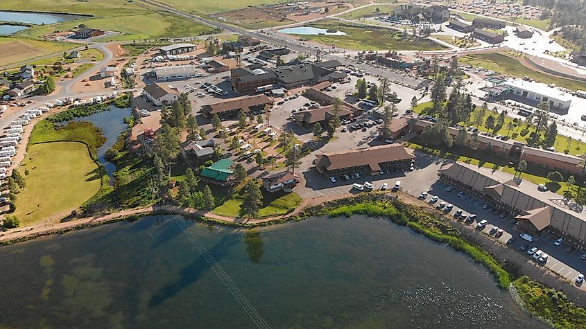 Aerial view of Bryce Canyon City, Utah.