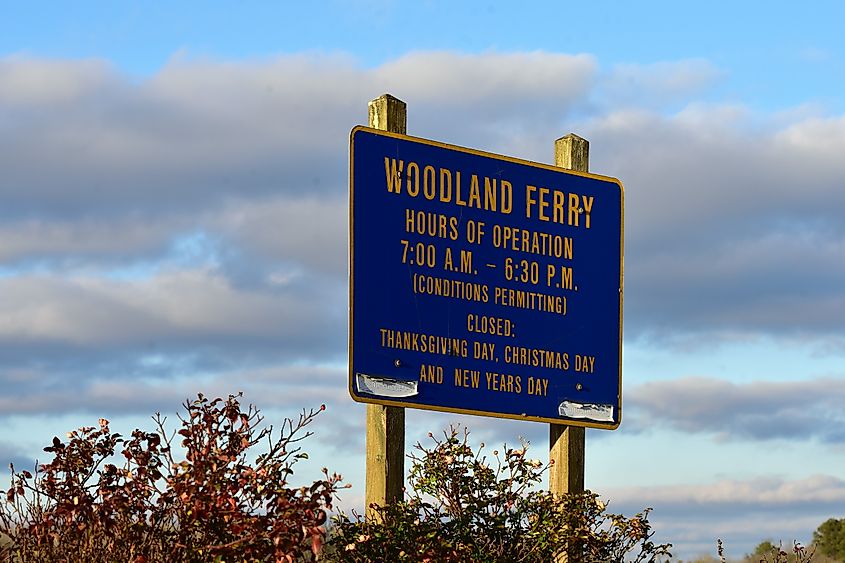 Woodland Ferry sign near Seaford