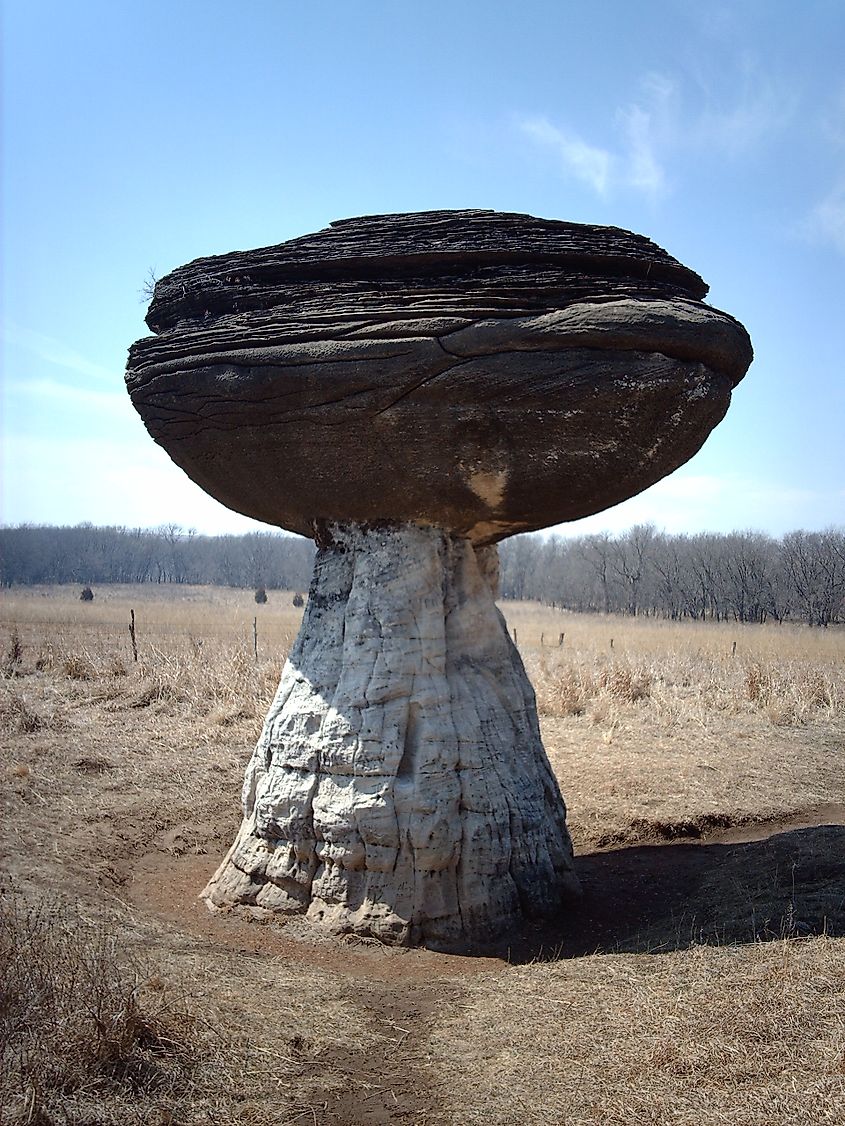 Mushroom Rock State Park in Brookville, Kansas.