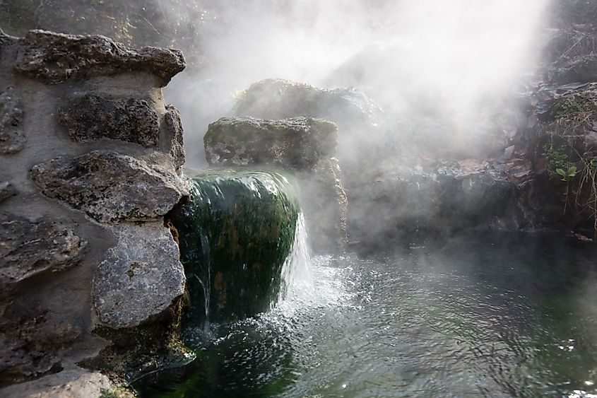 Mineral hot water in Hot Springs National Park, Arkansas.