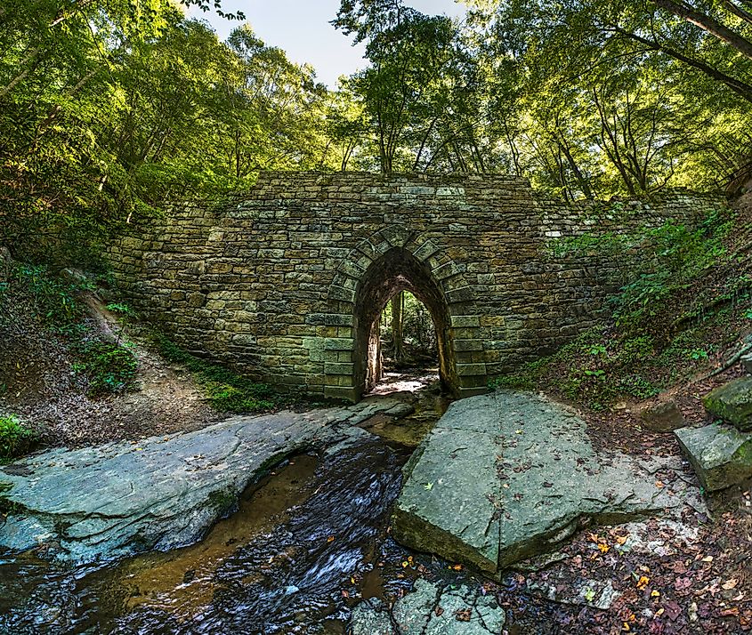 The historic Poinsett Bridge in Landrum, South Carolina.