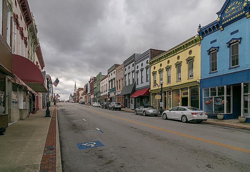 View of Harrodsburg's Main Street, looking south.