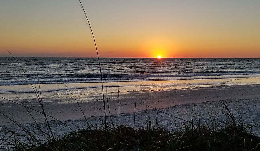 Little Gasparilla Island, Florida at sunset.