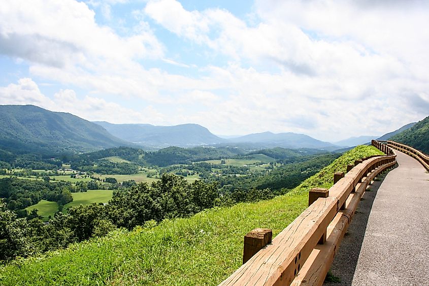 Scenic landscape at Big Stone Gap, Virginia.