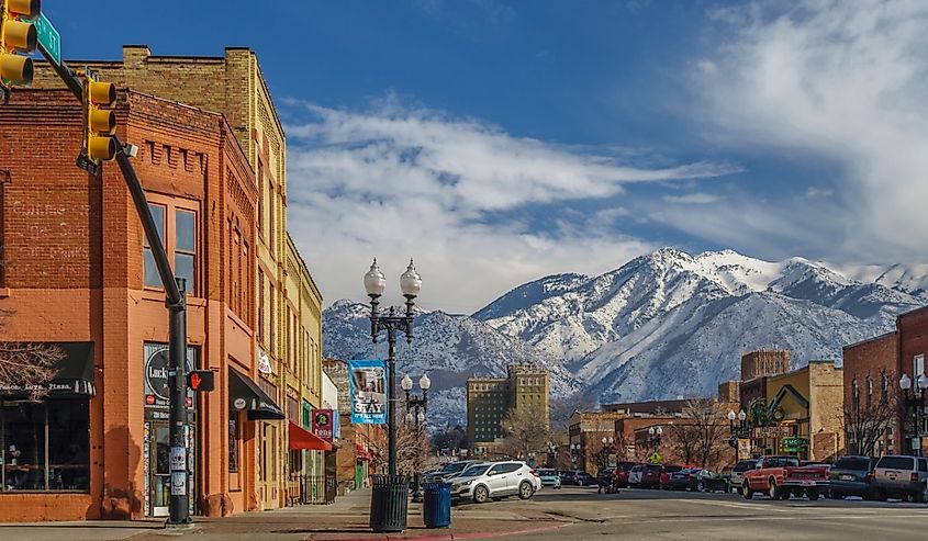 Colorful downtown of Ogden, Utah.