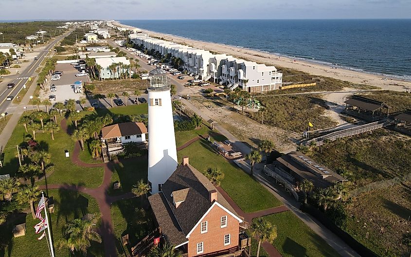 An aerial shot of St George Island in Florida.