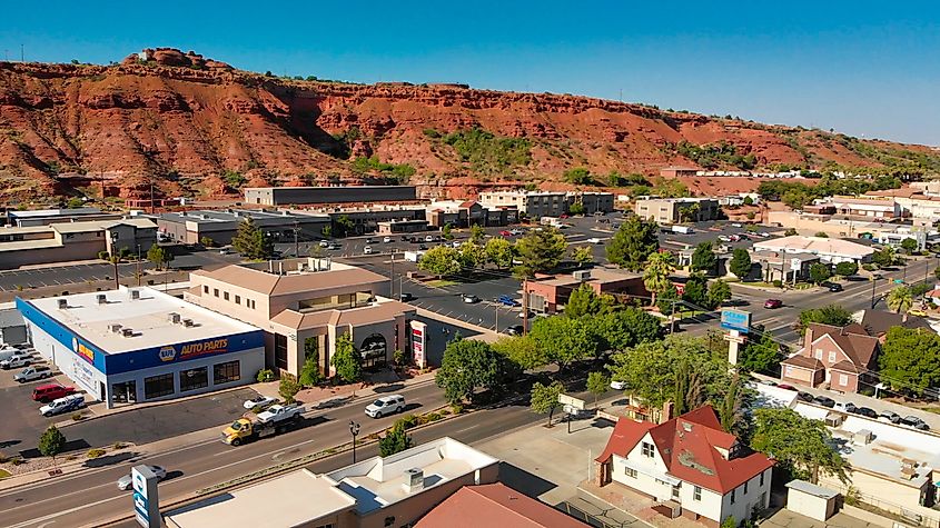 Aerial view of St. George, Utah