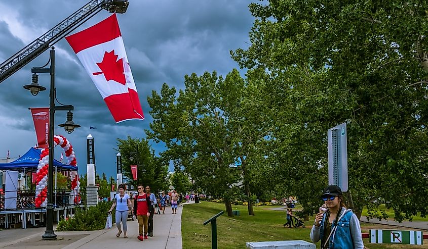Celebrating Canada Day in Sylvan Lake, Alberta. Image credit: Arlene Grace Evangelista via Shutterstock.