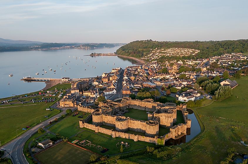 Aerial view of Beaumaris, Wales.