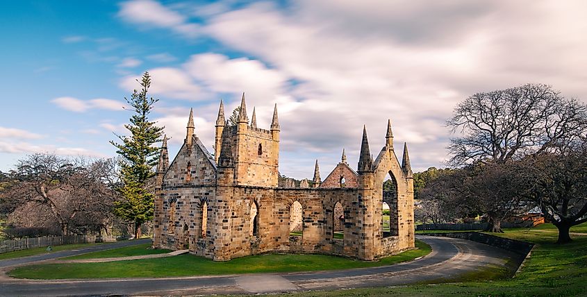 Port Arthur the old convict colony and historic jail located in Tasmania, Australia.