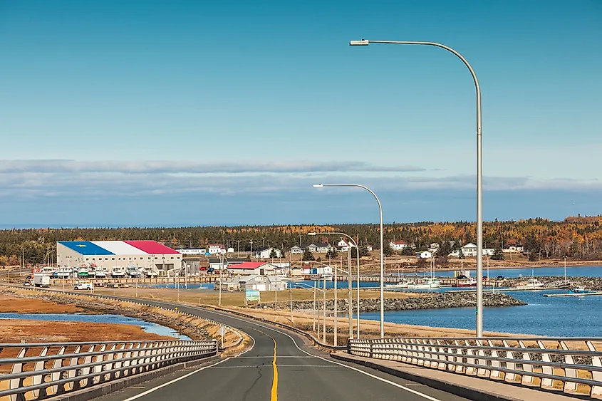 Miscou Harbour Bridge in Miscou Island, New Brunswick, Canada.
