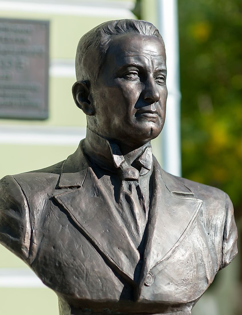 Bust of Alexander Kerensky, leader of Russia's short-lived Provisional Government. 