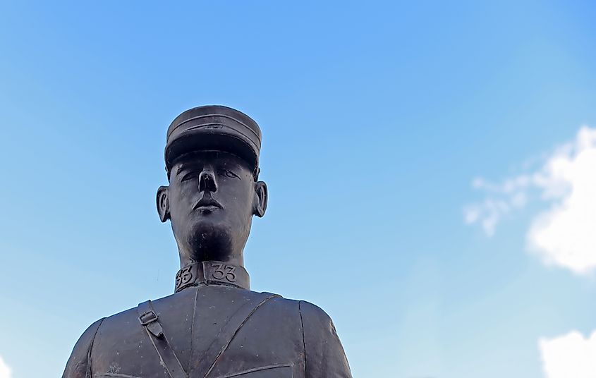 Bronze statue of Charles de Gaulle, who was an obstacle to Ireland joining the EEC. Image by Annavee via Shutterstock.com