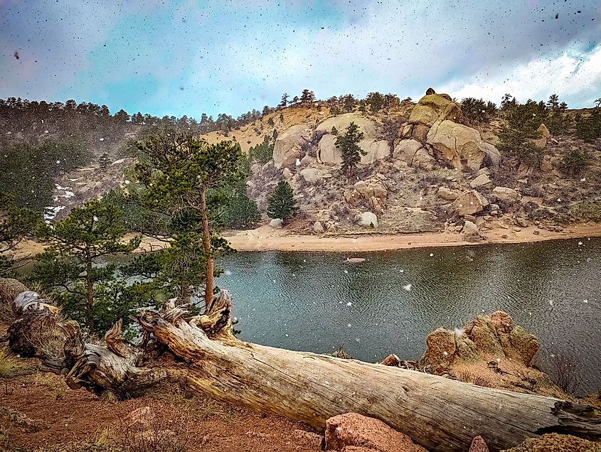 A river in the Curt Gowdy State Park of Wyoming.