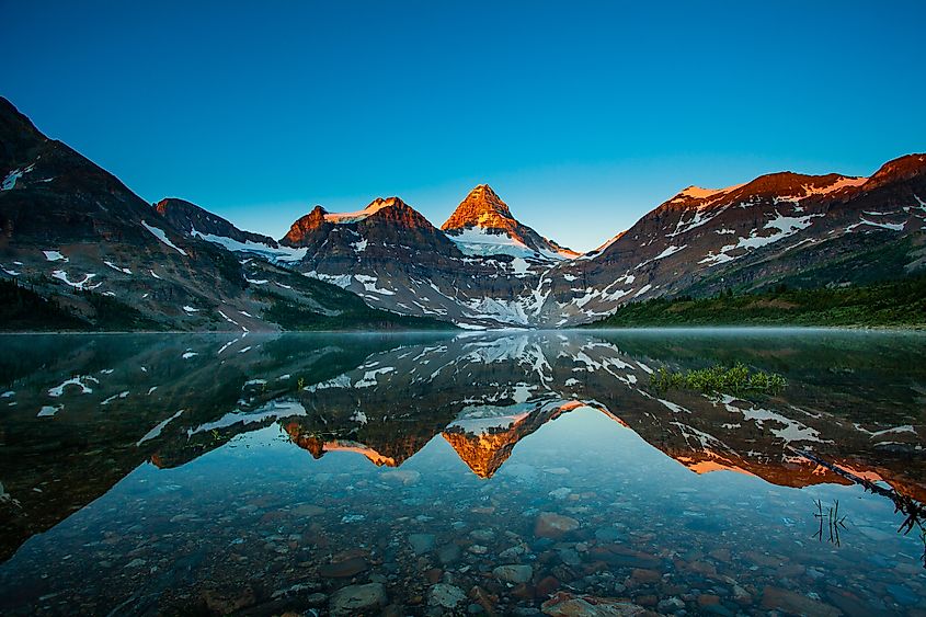 Reflection of Mount Assiniboine in Lake Magog