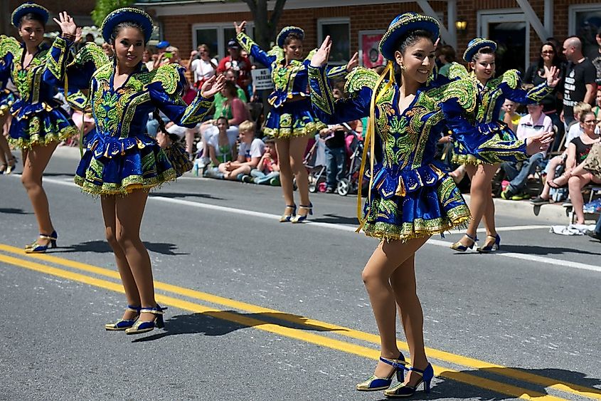 Women dancing at the Apple Blossom Festival