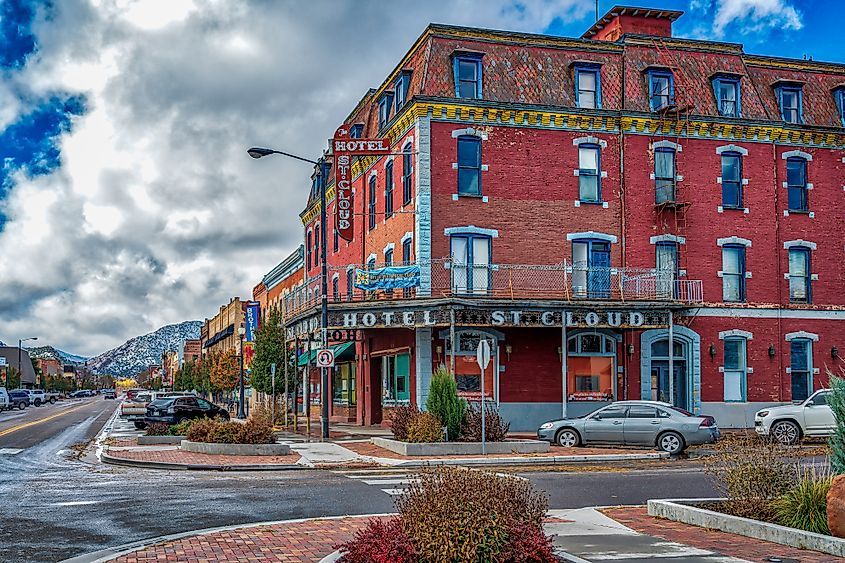 Exterior view of Hotel St. Cloud in Cañon City, Colorado.