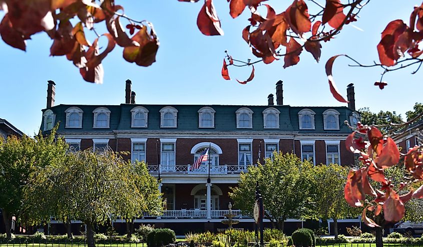 Fall colors at the historic Martha Washington Inn in Abingdon, Virginia