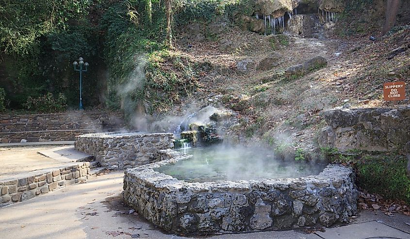 Mineral hot water in Hot Springs National Park in Arkansas