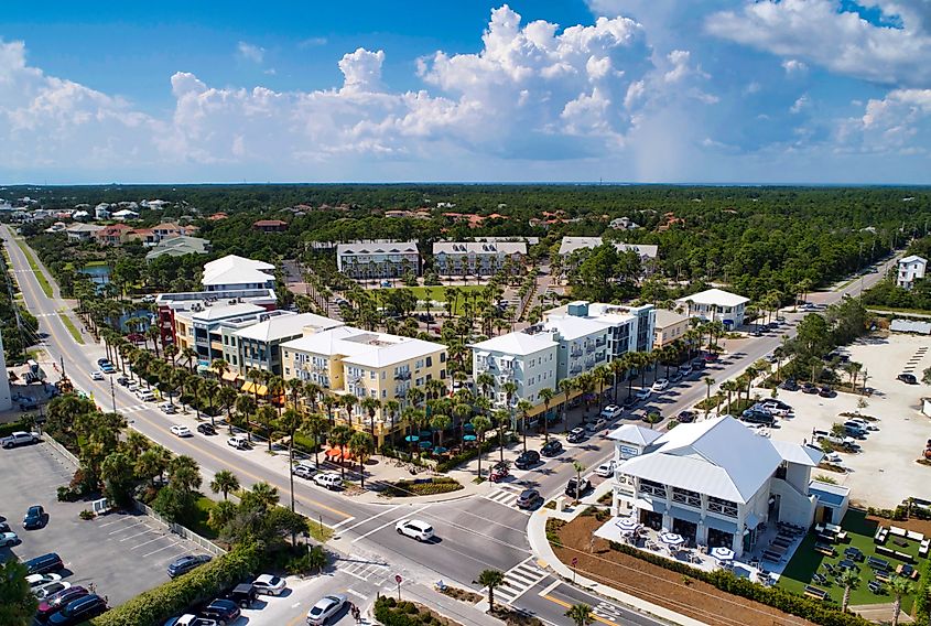 Aerial view of Santa Rosa Beach, Florida.