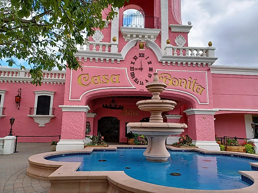The front of Casa Bonita in Lakewood, Colorado