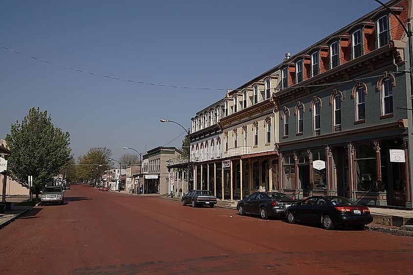 St. Louis Street in Lebanon, Illinois