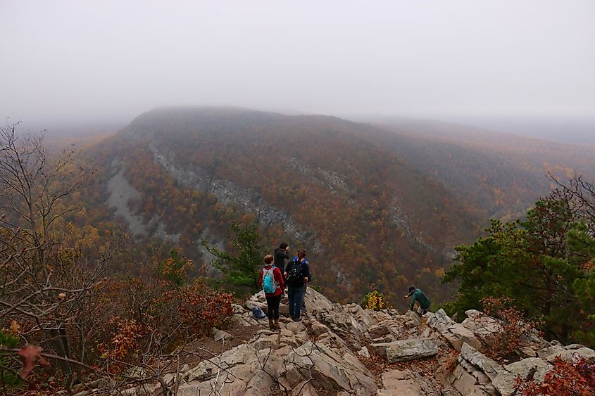 Hikers on the summit of Mount Tammany in Delaware Water Gap National Recreation Area