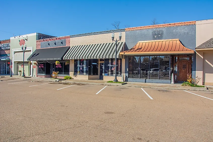 Public Square in the historic downtown of Batesville, Mississippi.
