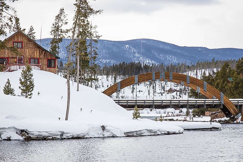 Grand Lake, Colorado, during winter.